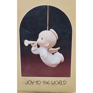 Precious Moments Ornament E-2343 Joy to the World Angel with Horn Vintage 1982